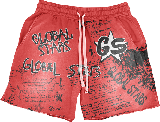 Graffiti Red Shorts